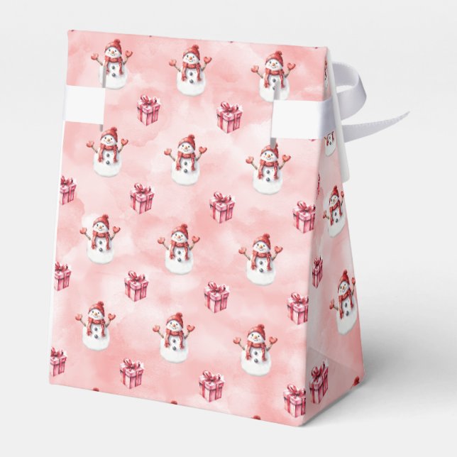 Caja Para Regalos Pink Snowman Winter (Reverso)