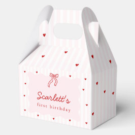 Caja Para Regalos Pink Stripe Red Heart Little Sweetheart Birthday