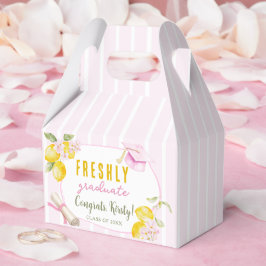 Caja Para Regalos Pink Stripes Lemons and Flowers Graduation