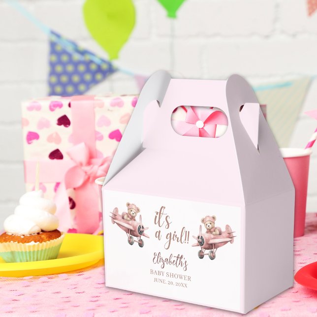 Caja Para Regalos Pink Teddy Bear Baby Girl Shower (Subido por el creador)
