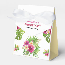 Caja Para Regalos Pink Tropical Luau Birthday Party Floral 