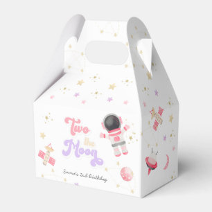 Caja Para Regalos Pink Two the Moon Space Birthday Favor Box