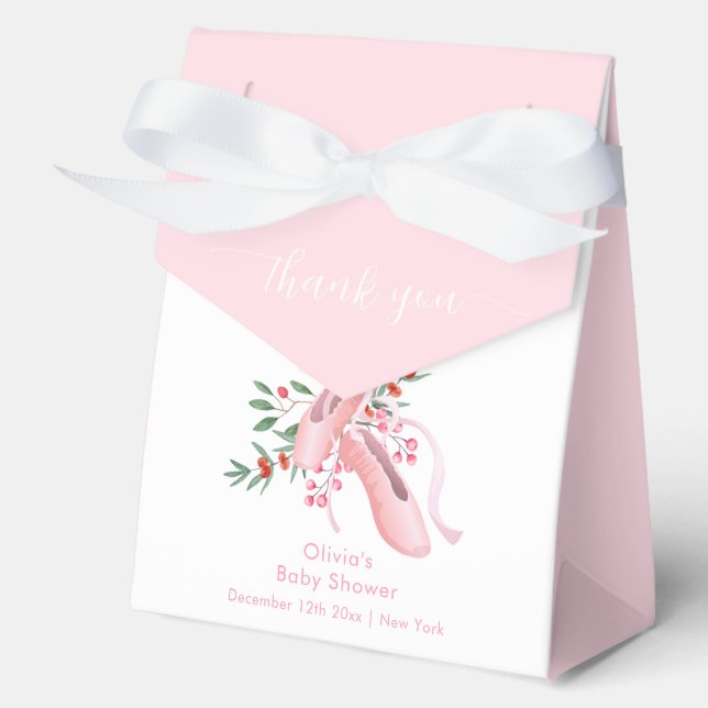 Caja Para Regalos Pink Winter Ballerina Tutu Cold Baby Shower  (Anverso)