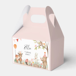 Caja Para Regalos Pink Woodland Animals Birthday Favor Box
