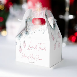 Caja Para Regalos Pinos grises rosa pastel de una ducha de bebé de i