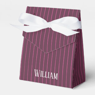 Caja Para Regalos Pinstripes burdeos personalizadas