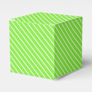 Caja Para Regalos Pinstripes diagonales: verde limón y blanco