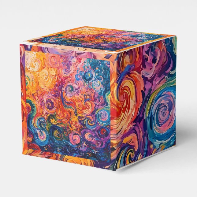 Caja Para Regalos Pintado de aceite de Swichedelic Swirls (Costado Anverso)