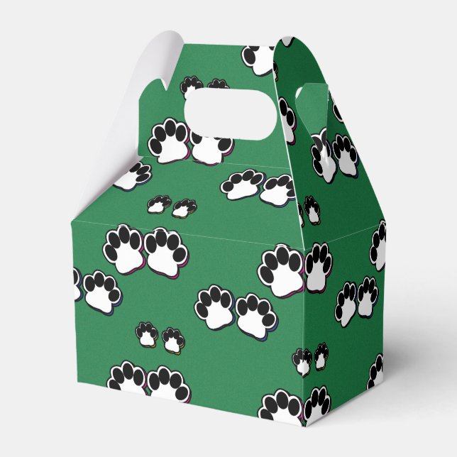 Caja Para Regalos Pintas de pintura en verde (Reverso)