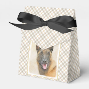 Caja Para Regalos Pintura belga malinois - Arte original del perro