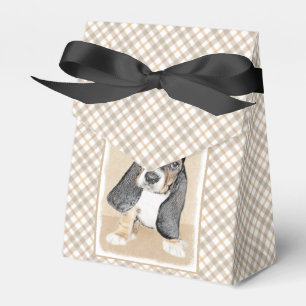 Caja Para Regalos Pintura de cachorro de abeja de Basset - Arte Perr