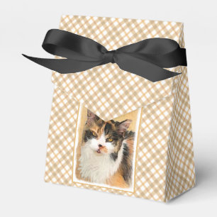 Caja Para Regalos Pintura de gato calico - Arte de gato original lin