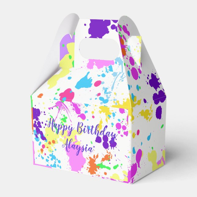 Caja Para Regalos Pintura de neón, Dulces Dieciséis, Bat Mitzvah, Gr (Front Side)