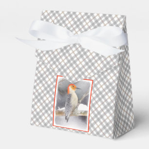 Caja Para Regalos Pintura de pájaro de madera roja