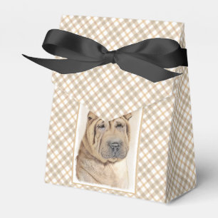 Caja Para Regalos Pintura de Shar Pei - Arte Perro Original Cuto