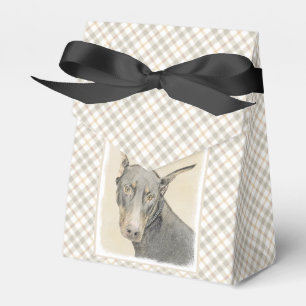 Caja Para Regalos Pintura Doberman Pinscher - Original Dog Art