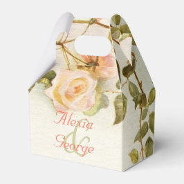 Caja Para Regalos Pintura romántica vintage del boda rosa