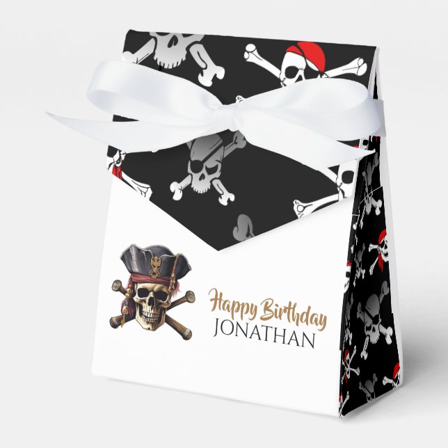 Caja Para Regalos Pirate Gold Birthday Favor Box (Front Side)