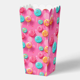Caja Para Regalos Pirulíes rosados y azules festivos y coloridos