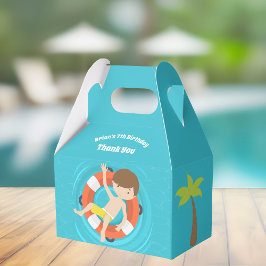 Caja Para Regalos Piscina Fiesta Niño Natación Nacimiento