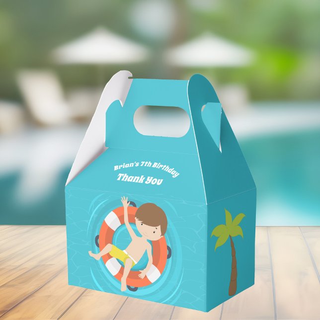 Caja Para Regalos Piscina Fiesta Niño Natación Nacimiento (Subido por el creador)