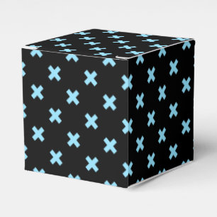 Caja Para Regalos Pisos cruzados azules sobre negro
