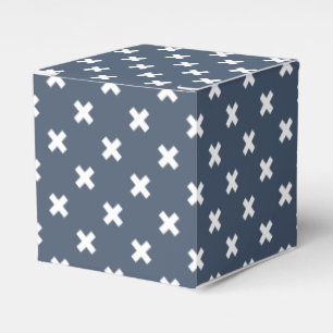 Caja Para Regalos Pisos cruzados blancos sobre gris-azul