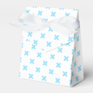 Caja Para Regalos Pisos cruzados de color azul sobre blanco