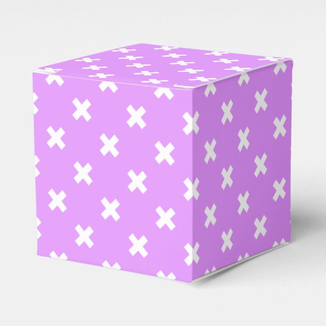 Caja Para Regalos Pisos de cruz blanca sobre lilac (Costado Anverso)