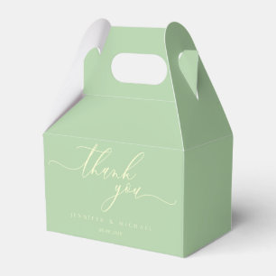 Caja Para Regalos Pistacho y Crema Agradecimiento de Boda de Marca M