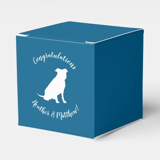 Caja Para Regalos Pit Bull Baby Shower Dog Pitbull Blue Boy (Costado Anverso)
