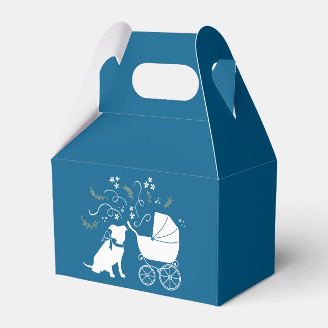 Caja Para Regalos Pit Bull Baby Shower Pitbull Dog Blue Boy (Front Side)