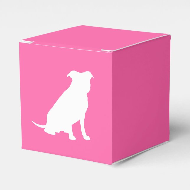 Caja Para Regalos Pitbull, Chica rosado de Baby Shower Bulldog Pit (Costado Anverso)