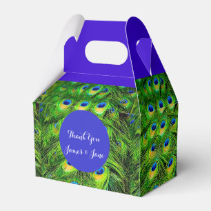 Caja Para Regalos PixDezines pluma de pavo real/color de acento diy