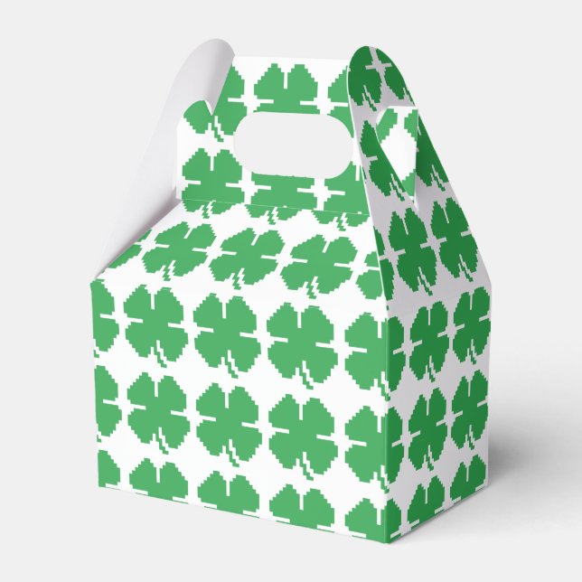 Caja Para Regalos Pixel Lucky Four Leaf Clover de 8 bits (Front Side)