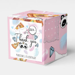 Caja Para Regalos Pizza y Pajamas Sleepover Cumpleaños Personalizado