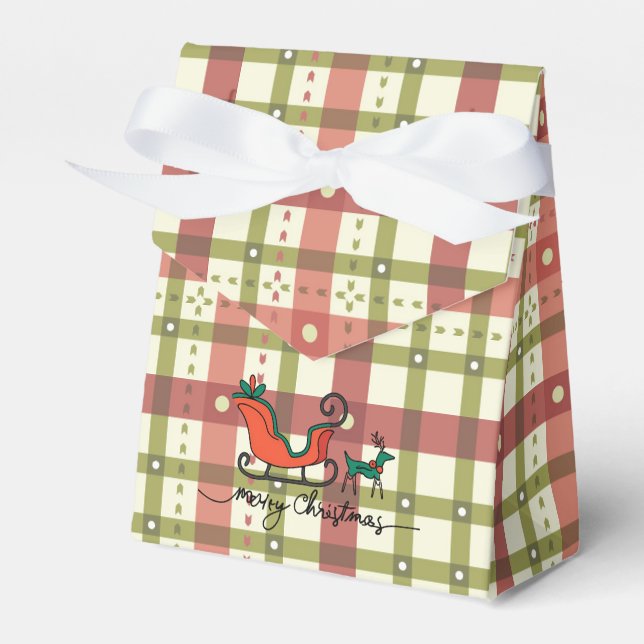 Caja Para Regalos Plaid Christmas Tent Favor Box (Front Side)