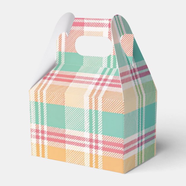 Caja Para Regalos Plaid de cuadros multicolor (Reverso)