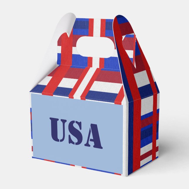 Caja Para Regalos Plaid Patriot USA (Reverso)