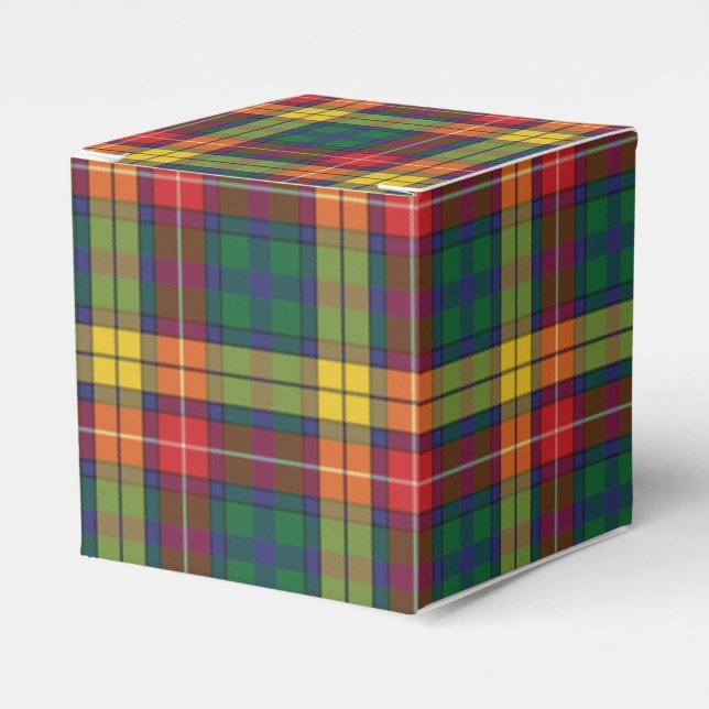 Caja Para Regalos Plaid Tartan Pattern Red Green Moderno Fiesta (Costado Anverso)