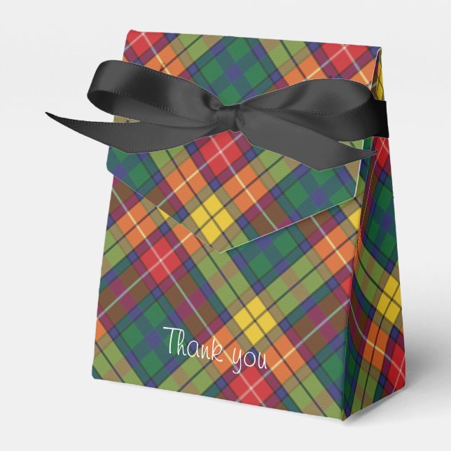 Caja Para Regalos Plaid Tartan Pattern Red Green Moderno Fiesta (Front Side)