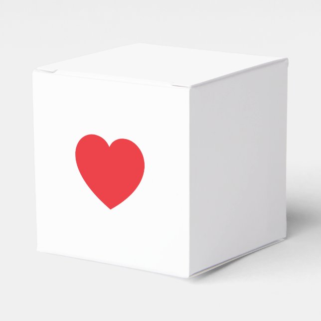 Caja Para Regalos Plain Modern White Red Love Heart Graphic (Costado Anverso)