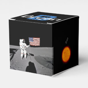 Caja Para Regalos Planetas del espacio exterior, alunizaje de