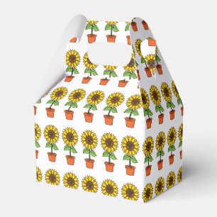 Caja Para Regalos Planta de girasol de Kawaii en una olla