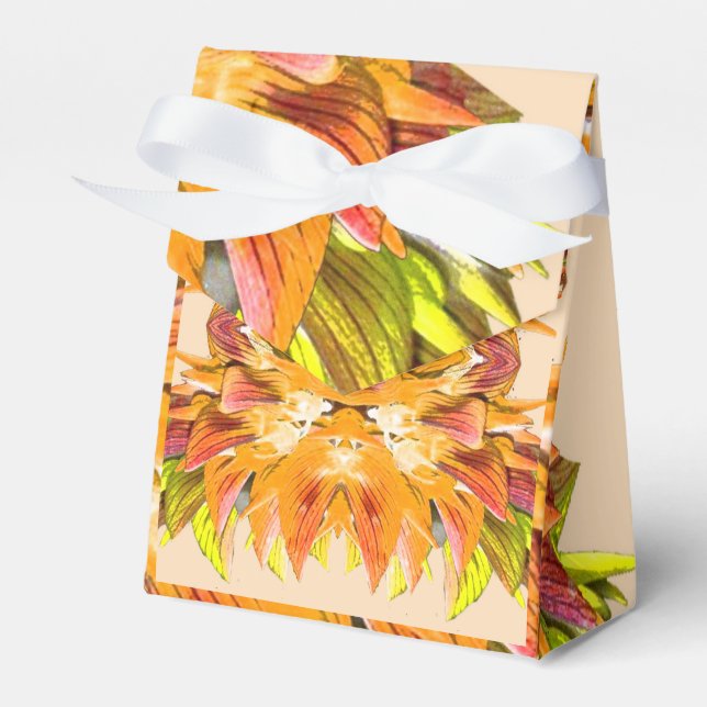 Caja Para Regalos PLANTA naranja - Arte fractal digital - (Front Side)