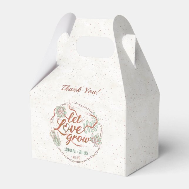 Caja Para Regalos Planta Suculenta para Fiesta de Regalos de Boda De (Front Side)