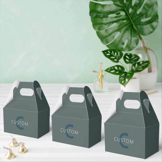 Caja Para Regalos Plantilla de monograma de Personalizable elegante (Múltiple)