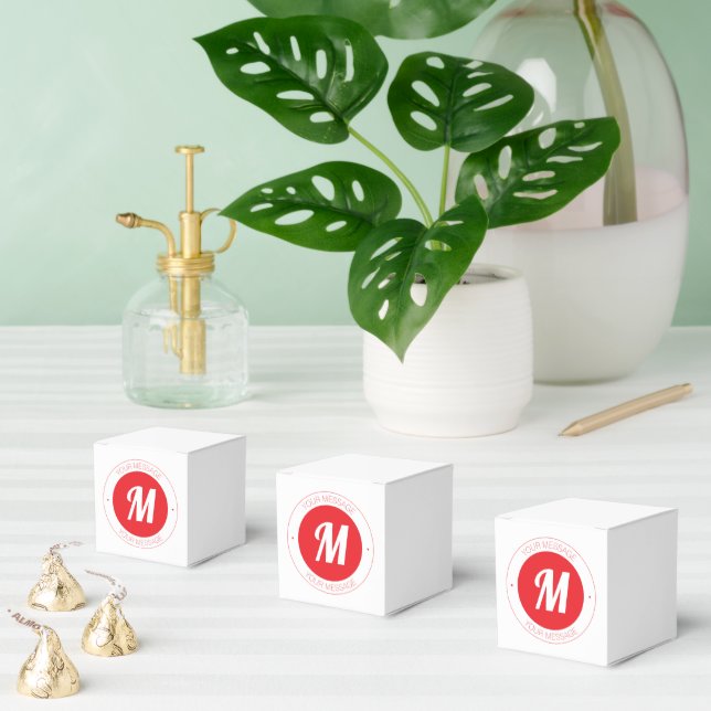 Caja Para Regalos Plantilla de Monograma y Texto Circular de persona (Múltiple)