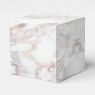 Caja Para Regalos Plantilla elegante de mármol blanco y Rosa de mod