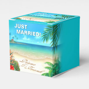 Caja Para Regalos Playa Exótica PIDIÉNDOME QUE DIBUJE SUS NOMBRES EN